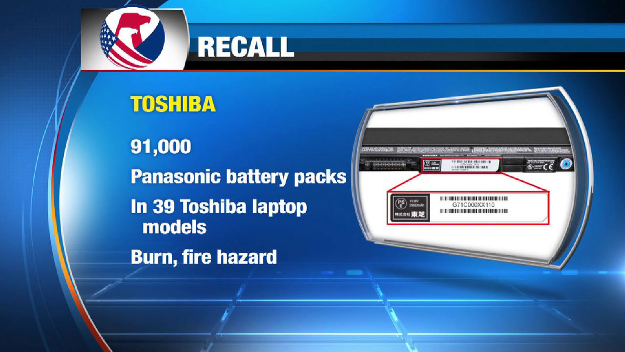 Toshiba recalls laptop battery packs