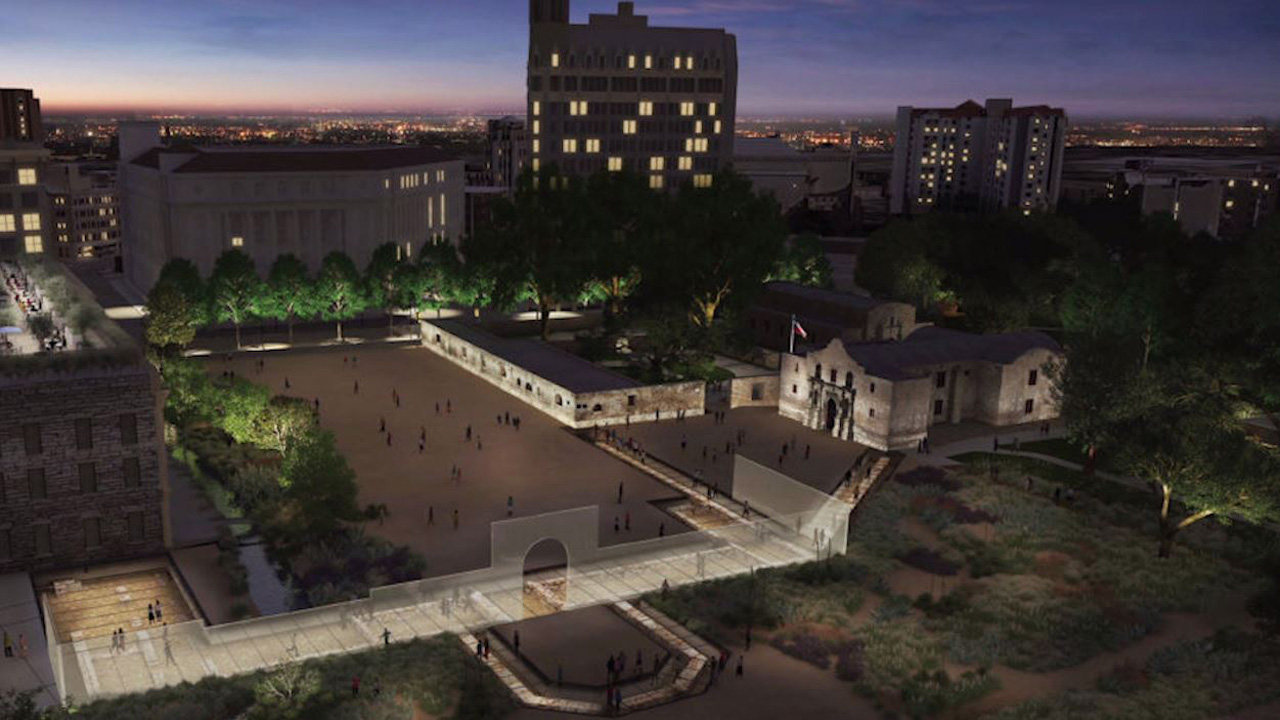 New renderings of Alamo Master Plan show glass enclosure,...