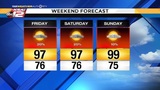 High heat continues, a few showers possible this weekend