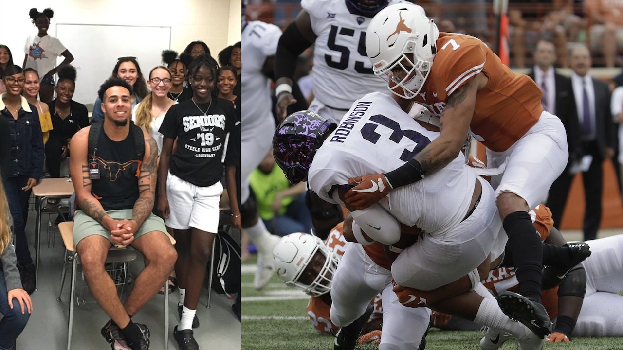 Defensive Driving San Antonio >> Texas DB, former Steele standout Caden Sterns gives back,... Defensive Driving San Antonio >> Texas DB, former Steele standout Caden Sterns gives back,...